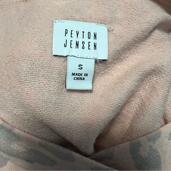 Peyton Jensen Pink Animal Print Hoodie Pullover Size S - Picture 3 of 5
